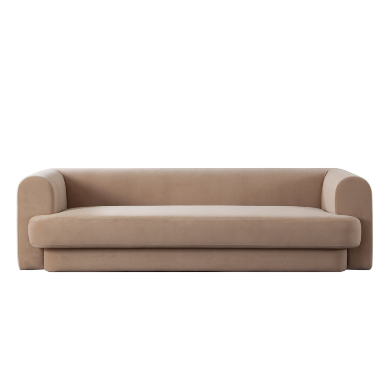 Canapé Form en velours performance chameau avec (2) coussins décoratifs, Chameau