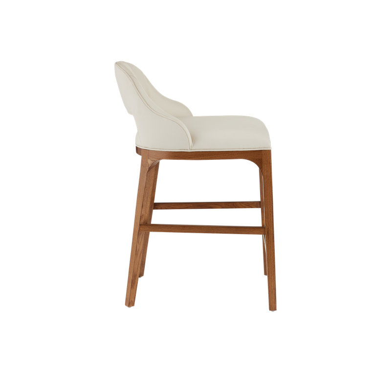 Inga Upholstered Stool with Solid Wood Frame, Counter Stool (26" Seat Height)