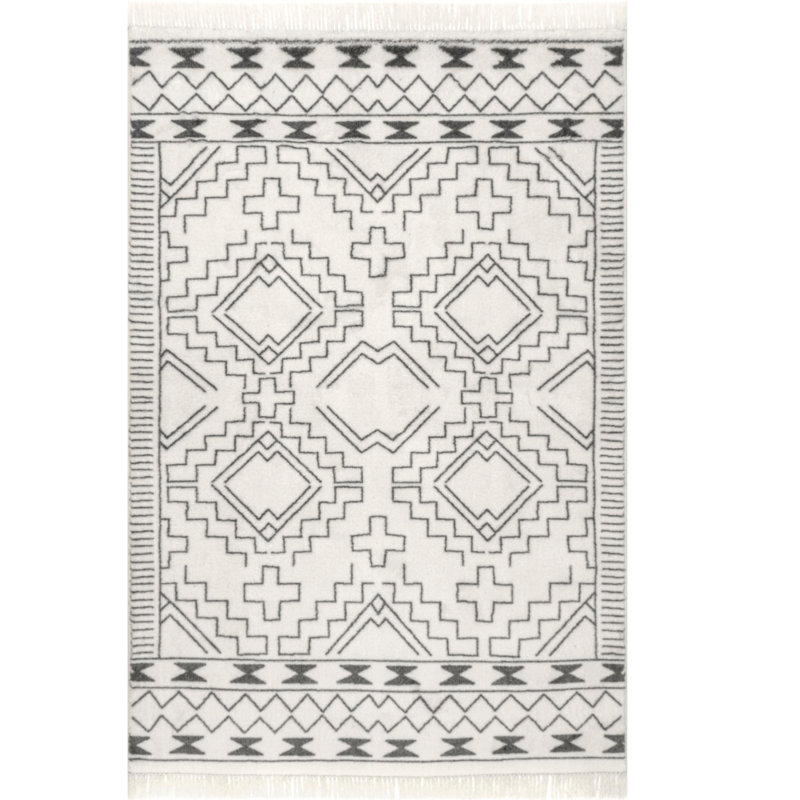 Geometric Indoor Rug, Rectangle 4'4" x 6'