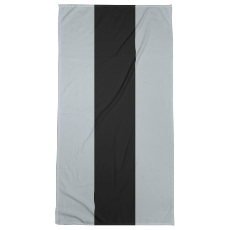 Lightweight Bath Towel, Silver/Black/Silver, Microfiber