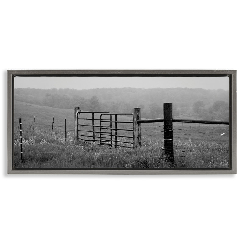 Porte de campagne à la campagne, Cadre flottant gris lustré, H 11 po x l 25 po
