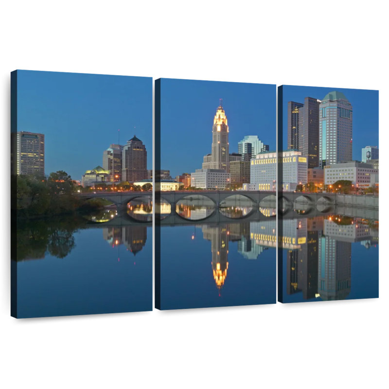 Columbus Twilight Reflection, 32" H x 50" W