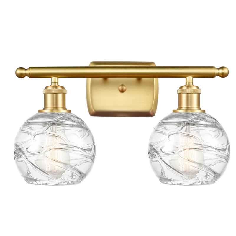 Éclairage pour meuble-lavabo à intensité variable Halvorson, Or satiné, Ampoule non incluse, Transparent