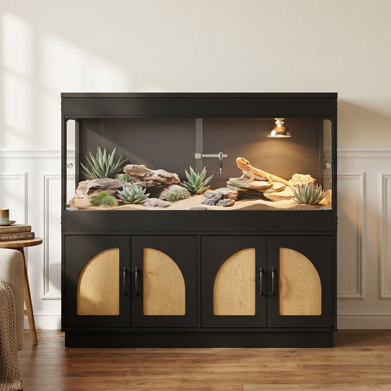 Terrarium 120 gallons avec support et armoire de rangement pour reptiles