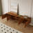 71" Mid-Century Modern TV Stand, Brown Wood Media Console for Living Room, Pre-Assembled with Easy Setup (Attach Legs Only)-1163318032