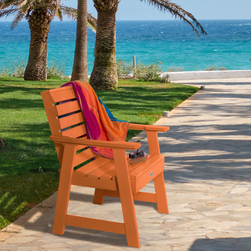 Delene Outdoor Lounge Chair, Citrus Orange 