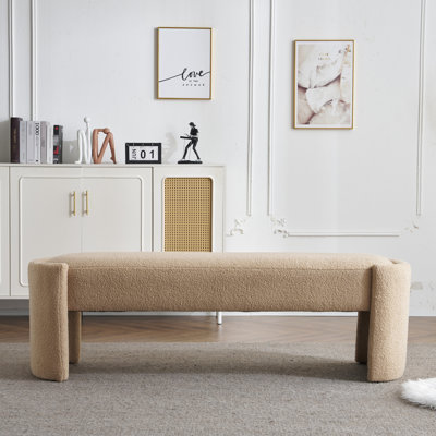 Long banc de ton chameau - Structure en bois, polyvalent pour la maison