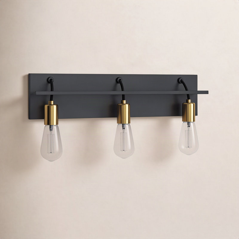 Alar Lonnie 3-Light Dimmable Bath Bar, No Bulb