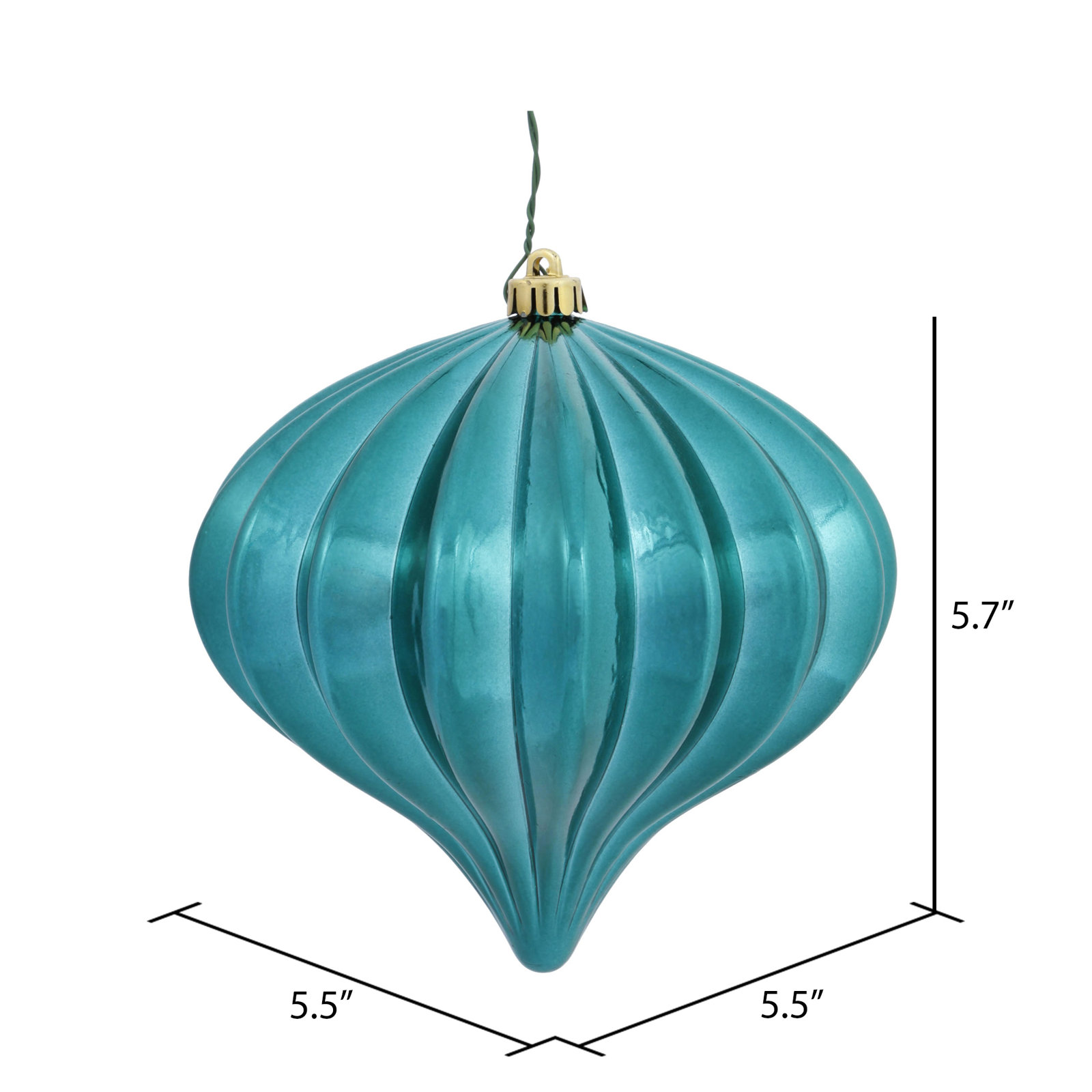 5.7" Onion Christmas Ornament UV, Teal 1