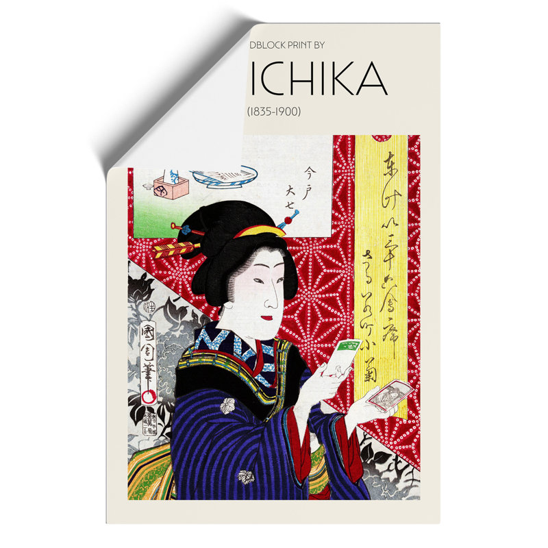 Woman Looking at Pictures Print by Toyohara Kunichika - Frameless Print, 59cm H x 42cm W x 0.1cm D