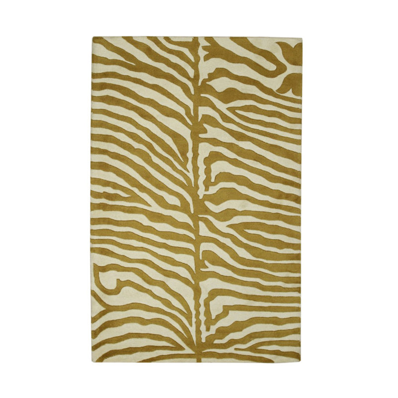 Tapis doré en laine touffeté à la main Dahlia