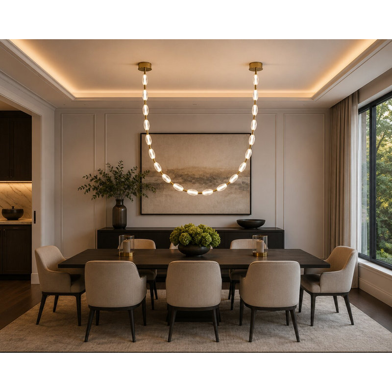 Lustre moderne 22 lumières DEL, Laiton