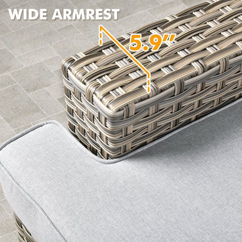 Outdoor Sofa 7-piece Set With Stove, Gray