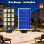 Réverbère solaire 8 000 W, 24 000 LM 7 000 K, lumière de sécurité extérieure ultra lumineuse avec capteur de mouvement, crépuscule à l'aube, imperméable, éclairage grand angle pour les stationnements, les rues, les parcs