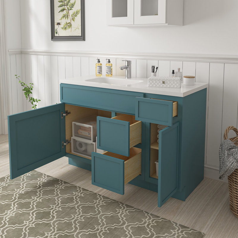 Base de meuble-lavabo simple 48 po seulement, Sarcelle