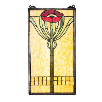 Floral Parker Poppy Stained Glass Window