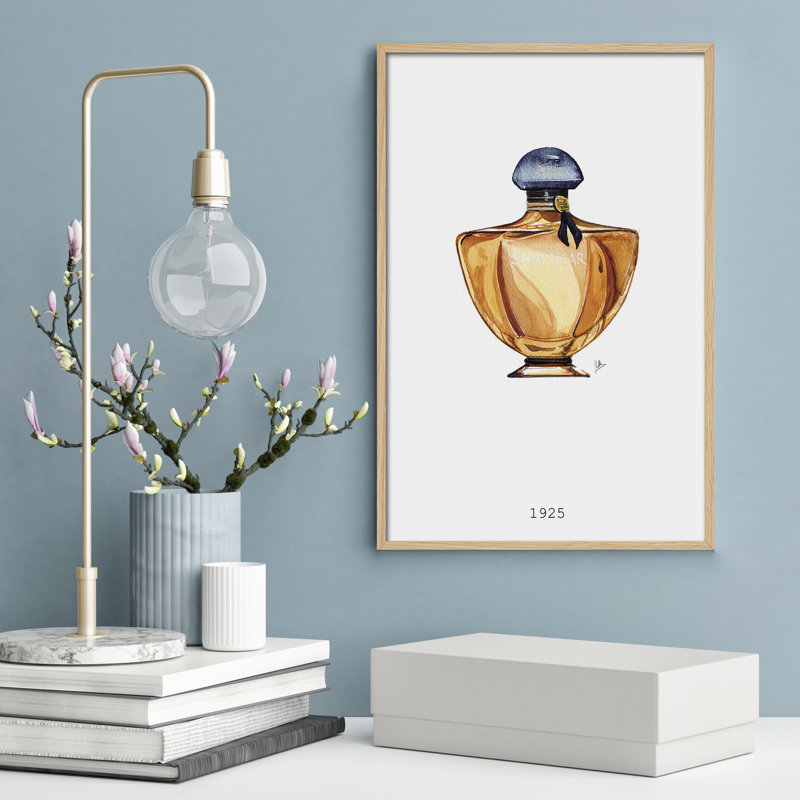 Objects Shalimar Parfum 1 Piece Single Picture Frame Painting, 60cm H x 40cm W x 3cm D