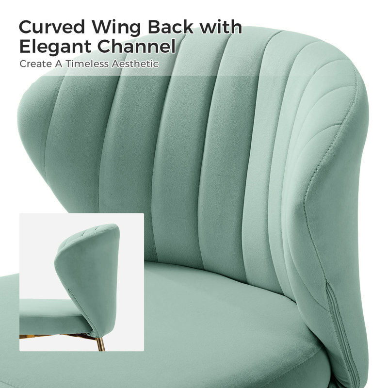 Euclid 29"H Modern Velvet Accent Chair with Tufted Back, Sage Velvet