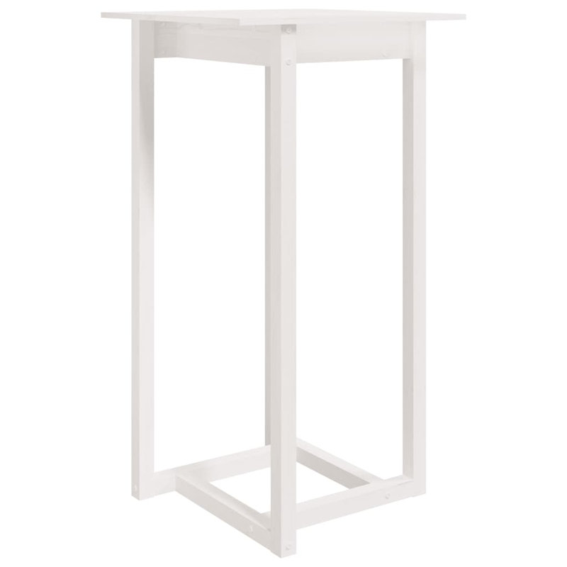 Bar Table White 23.6"X23.6"X43.3" Solid Wood Pine, White