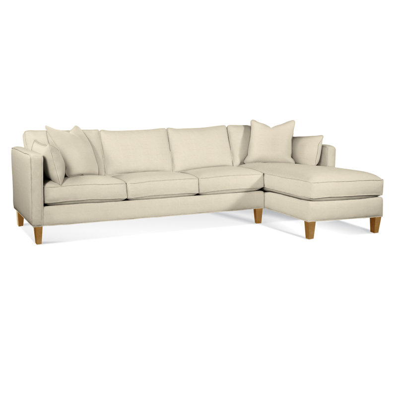Lenox Chaise Sectional, Ivory Crypton Performance; 0886-91, Right Hand Facing, Honey