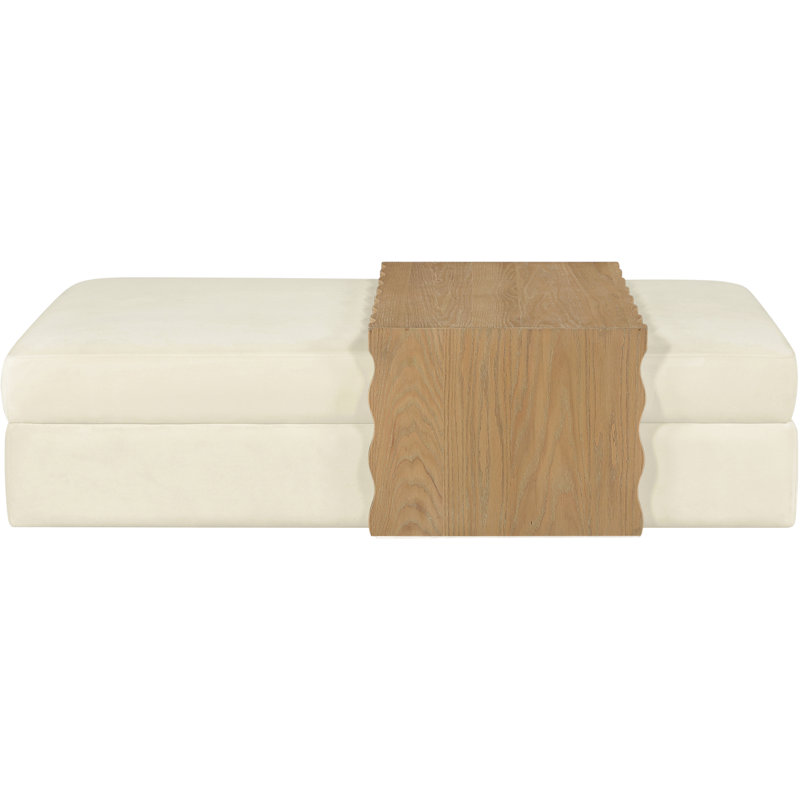 Table basse / repose-pieds Woodra, Cream / Natural