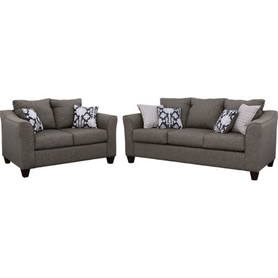 Grey - Ideal For Compact Living Areas, Flared Arm Design, Soft Upholstery, High Full Foam Seats 2 Room In And Smaller Spaces, Arms, Welt Detailing, Comfortable