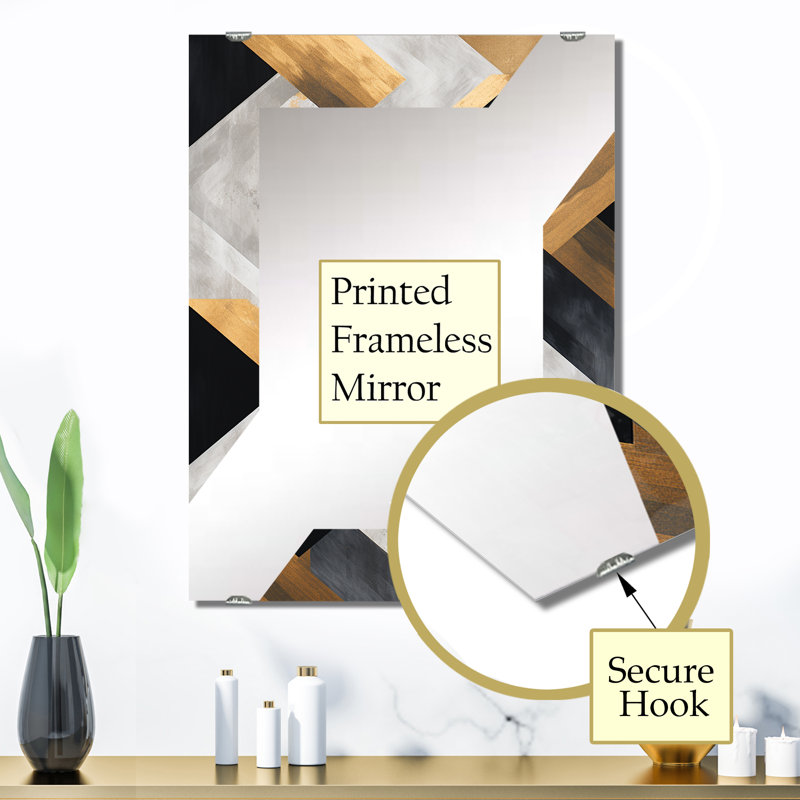 Peitsmeyer - Miroir mural géométrique abstrait MIR134586, 32 po x 24 po