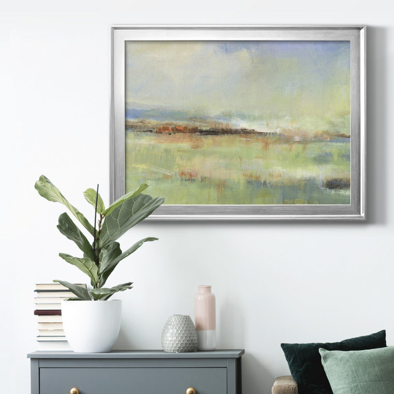 Obfuscate I - peinture encadrée, Argent, H 26,5 po x l 36,5 po x P 1 po, Pas de tapis