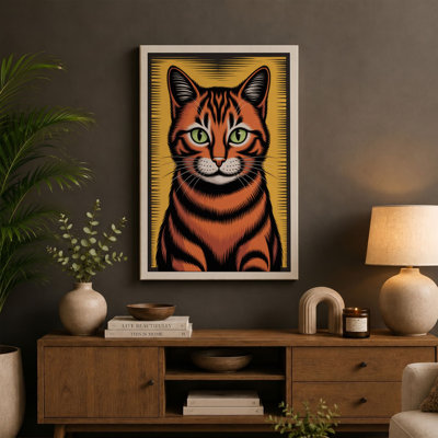 Watchful Tabby Graphic Art - Wrapped Canvas