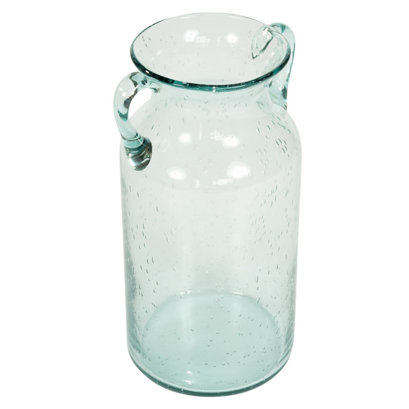 Macedonia Handmade Glass Decorative Urns & Jars, 25cm H x 15cm W x 15cm D, Green