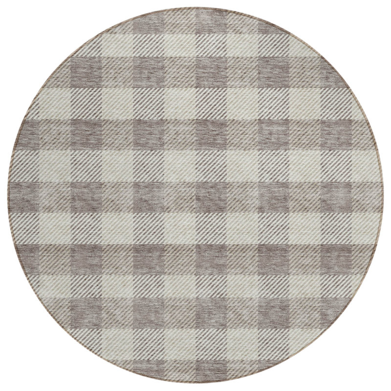 Tapis rond 8 po gris