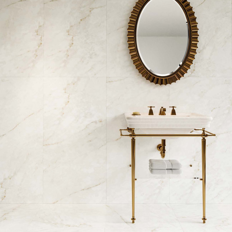 24 in. x 48 in. Glossy Porcelain Tile