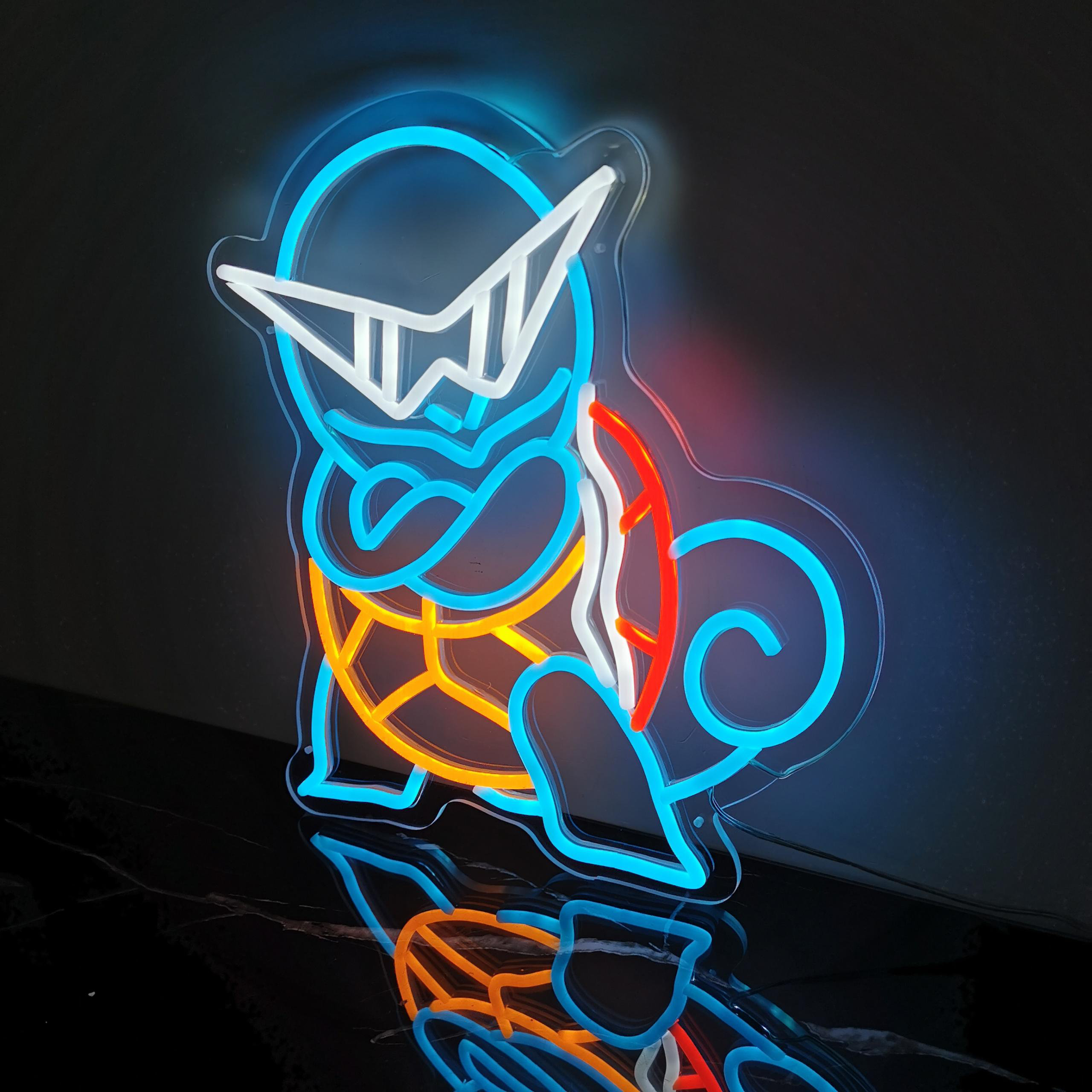 Trinx 15’’ Anime Squirtle Neon Sign Handmade Cartoon Tortoise LED Neon