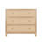 Elio Rattan 3-Drawer Solid Wood Dresser with Brass Knobs