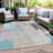 Machine Washable Indoor/Outdoor Xhevrie Teal Rug-1706623314