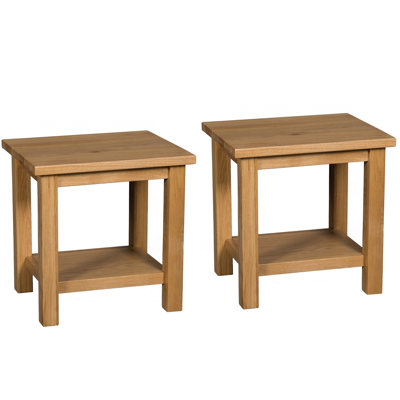 Frazier Solid Wood Side Table with Storage