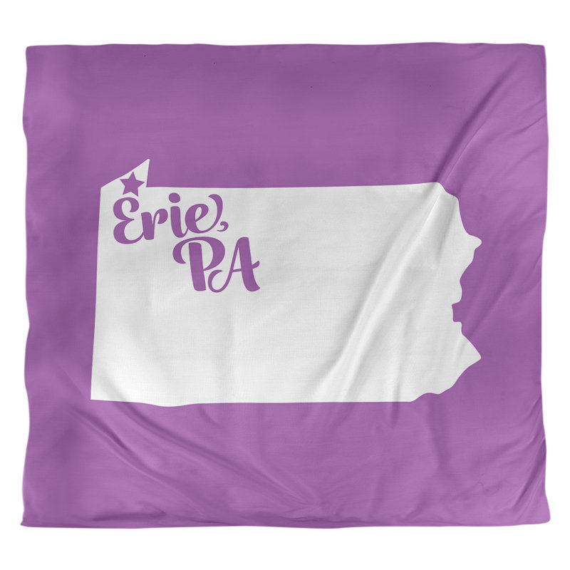 Housse de couette réversible simple Erie Pennsylvania, Housse de couette pour très grand lit, Violet, Polyester brossé