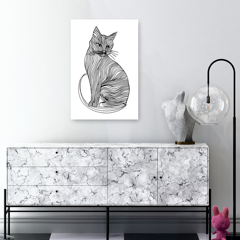 Art mural rétro élégant et contemporain, H 36 po x l 24 po