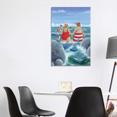 I Do Like To Be Beside The Seaside by Peter Adderley - Wrapped Canvas Print