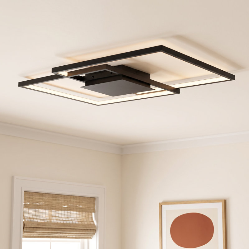 Preston 30" LED Flush Mount, Matte Black