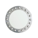 Embedded Sphere Round Beveled Wall Mirror