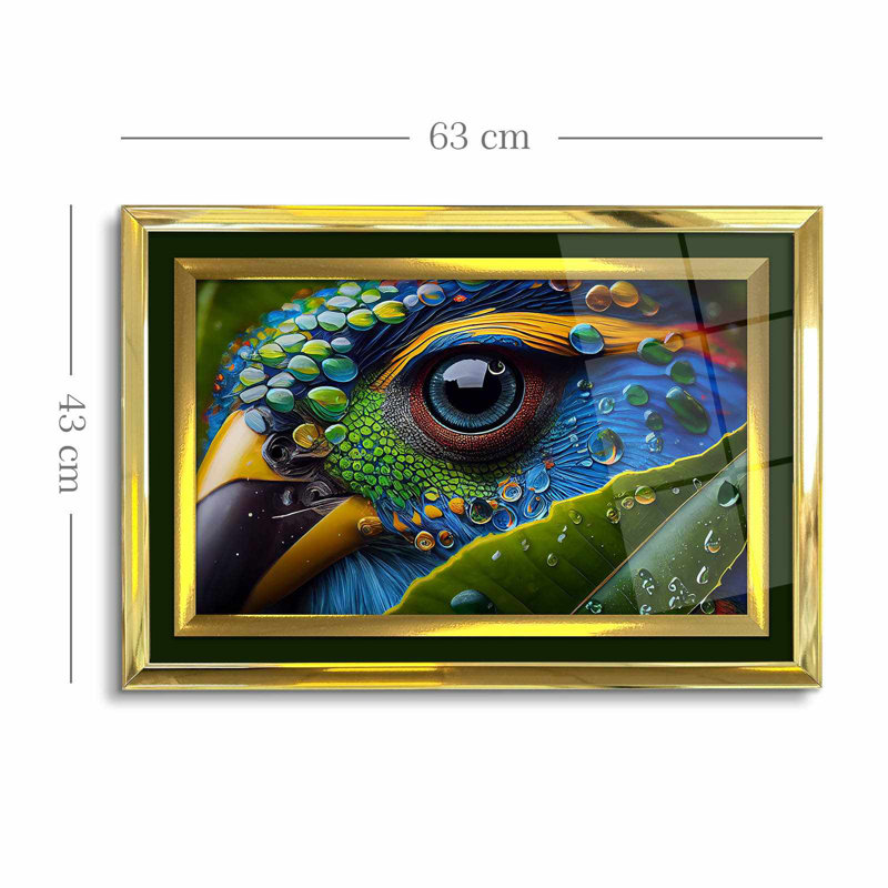 Élégante peinture décorative encadrée, 17,0 po x 25,6 po | 100% verre acrylique (épaisseur: 0,04 pouce) et cadre en bois massif (épaisseur: 1,0 pouce) | Art mural parfait pour le salon, la chambre à coucher et le bureau