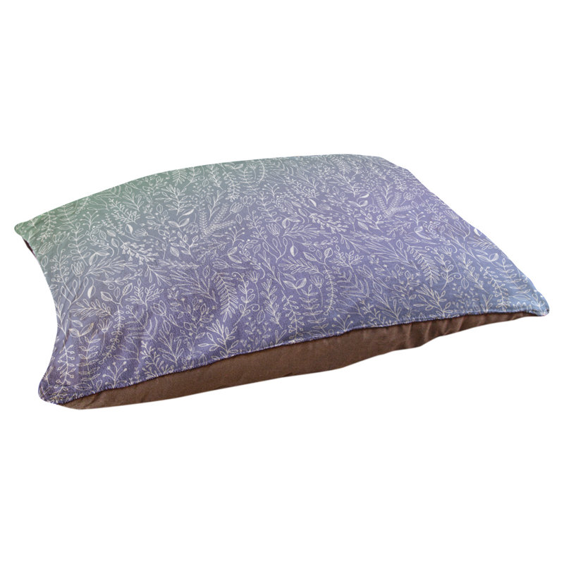 Coussin pour chien floral ditsy Byrge, Très grand (l 52 po x P 42 po x H 17 po), Vert / Mauve / Blanc