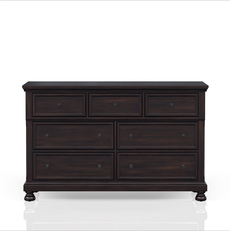 Commode sept tiroirs cerisier foncé