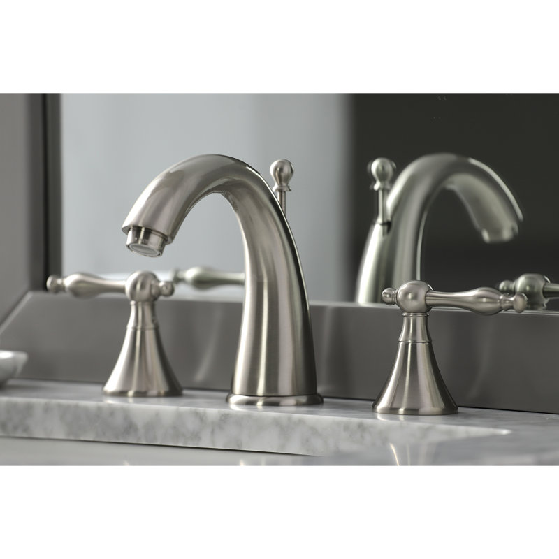 Robinet de salle de bain espacé Kingston, Nickel brossé
