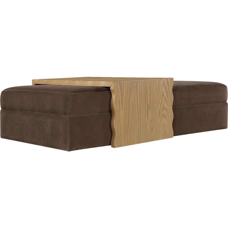 Table basse / repose-pieds Woodra, Brown / Natural