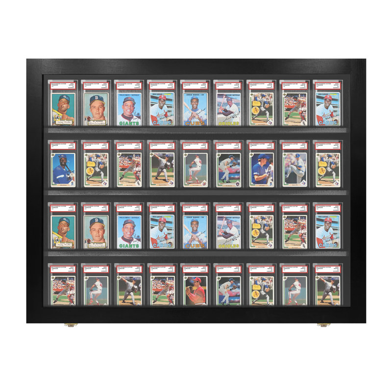 Présentoir à cartes de sport PENNZONI, pour 36 cartes de jeu et de sport classées PSA, Noir, noir, noir, noir