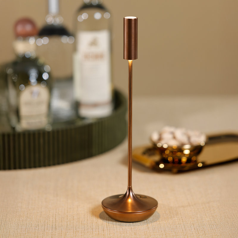 Lampe de table rechargeable Sleek, bronze brossé