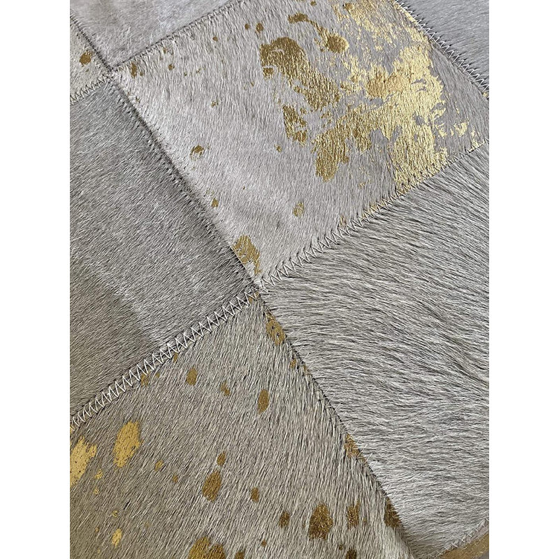 Lux Gold Foil Cowhide Pillow
