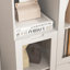 Armoire peinte en panneau de fibres à densité moyenne avec portes et tiroir en verre, espace de rangement ouvert, blanc, chambre à coucher, salon